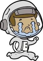 cartone animato pianto astronauta vettore
