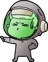 cartone animato stressato astronauta vettore
