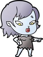 carino cartone animato vampiro ragazza vettore
