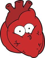 cartone animato curioso cuore vettore