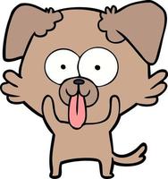 cartone animato cane con lingua attaccare su vettore