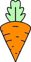 cartone animato di un' gustoso guardare carota vettore