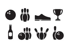 Set di icone di bowling gratuito vettore