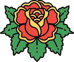 tradizionale tatuaggio di un' rosa vettore