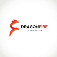 astratto Drago fuoco logo design modello vettore