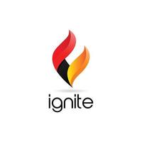 astratto Ignite fuoco logo cartello simbolo icona vettore