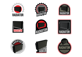 Etichette vettoriali radiatore