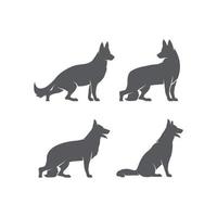 cane icona vettore pacchetto. cane animale domestico concetto design. cane silhouette vettore. vettore illustrazione