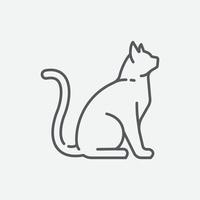 gatto silhouette icona. elegante gatto seduta lato Visualizza. gatto animale elemento. vettore illustrazione