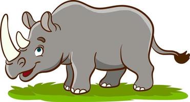 cartone animato rinoceronte portafortuna vettore illustrazione