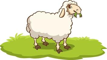 cartone animato felice agnello isolato su sfondo bianco vettore