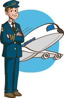 vettore illustrazione di maschio pilota nel aeroporto sfondo