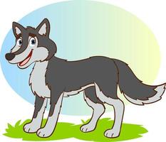vettore illustrazione di un' carino lupo cartone animato stile