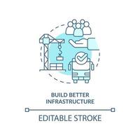 costruire meglio infrastruttura turchese concetto icona. riduzione di sovraffollamento astratto idea magro linea illustrazione. isolato schema disegno. modificabile ictus. vettore
