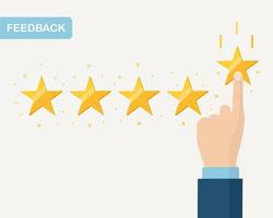stella valutazione. cliente feedback, cliente revisione. sondaggio per marketing servizio vettore