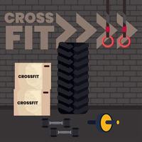 scena sportiva crossfit vettore