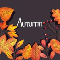 lettering stagione autunnale vettore