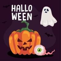 Halloween lettering carta vettore