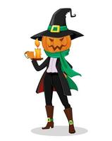 Jack o' lanterna con zucca anziché di testa vettore