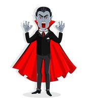 contento Halloween. bello cartone animato vampiro vettore