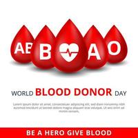 mondo sangue donatore giorno, 14 giugno illustrazione di sangue donazione concetto design per bandiera e volantino. vettore illustrazione