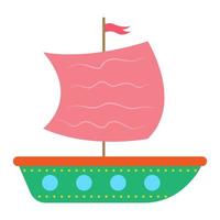 figli di colorato barca con vele. vettore illustrazione.