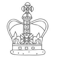 imperiale stato corona di UK e re charles iii, Britannico monarca. vettore illustrazione. lineare mano disegnato scarabocchio .