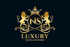 iniziale ns lettera Leone reale lusso logo modello nel vettore arte per lussuoso il branding progetti e altro vettore illustrazione.