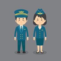 personaggi che indossano uniformi da pilota vettore