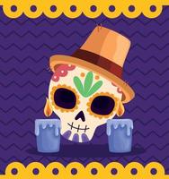 dia de los muertos cartolina vettore