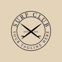 Surf linea arte logo, icona e simbolo, vettore illustrazione design