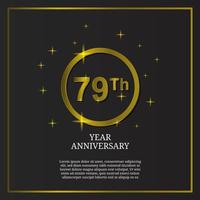 79th anniversario celebrazione icona genere logo nel lusso oro colore vettore