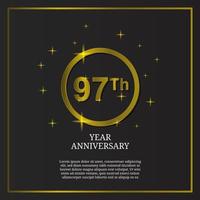 97th anniversario celebrazione icona genere logo nel lusso oro colore vettore