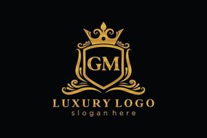 iniziale gm lettera reale lusso logo modello nel vettore arte per ristorante, regalità, boutique, bar, Hotel, araldico, gioielleria, moda e altro vettore illustrazione.