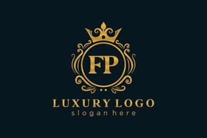 iniziale fp lettera reale lusso logo modello nel vettore arte per ristorante, regalità, boutique, bar, Hotel, araldico, gioielleria, moda e altro vettore illustrazione.