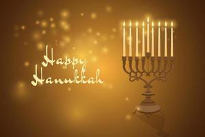 contento hanukkah. candeliere con nove candele. vettore