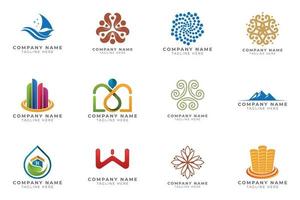 logo impostato moderno e creativo il branding idea collezione per attività commerciale azienda. vettore