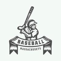 Vintage ▾ baseball sport logo, emblema, distintivo, marchio, etichetta. monocromatico grafico arte illustrazione vettore