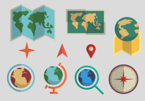 Vettori di design piatto di World Maps
