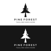 creativo astratto pino albero e pino foresta logo modello design isolato sfondo.loghi per distintivi, affari, natale, marchi e naturale prodotti. vettore
