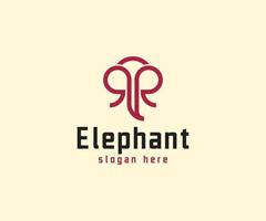 lettera r elefante logo vettore