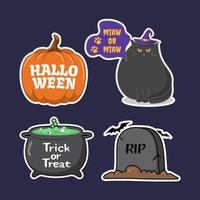 Halloween etichetta pacchetto, nero gatto, formulazione etichetta vettore