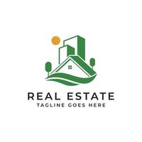 design del logo immobiliare per la casa della natura vettore