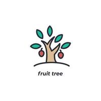 vettore cartello frutta albero simbolo è isolato su un' bianca sfondo. icona colore modificabile.