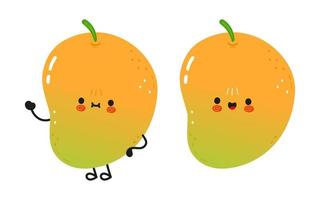 simpatico personaggio di mango divertente. icona dell'illustrazione del carattere kawaii del fumetto disegnato a mano di vettore. isolato su sfondo bianco. concetto di carattere di mango vettore