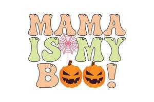 Groovy stile Halloween tipografia maglietta disegno, Groovy maglietta vettore