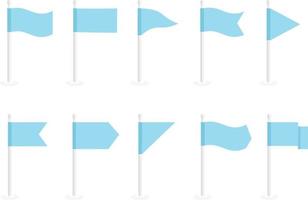 impostato di blu bandiere icona isolato su bianca sfondo. vettore