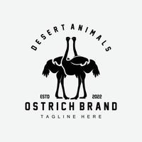 struzzo logo disegno, deserto animale illustrazione, vivente nel il foresta, vettore cammello marca Prodotto