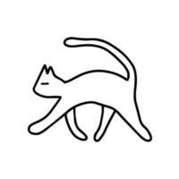 scarabocchio gatto silhouette a piedi vettore illustrazione. vettore semplice gatto illustrazione.