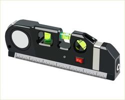 righello laser orizzontale verticale con equilibratura bolla utensili falegname, per riparazione, costruzione, misurare. vettore illustrazione isolato.